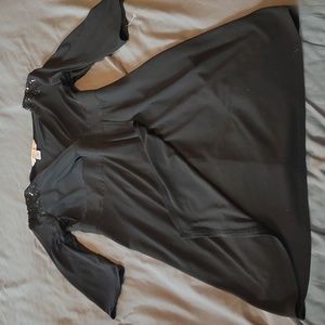 6 AA Studio Sequined Shoulder Swing Dress